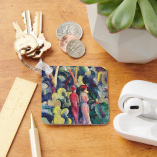 Chaveiro Casal na Trilha da Floresta por August Macke