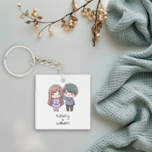 Casal Personalizado Adorável de Estilo Chibi