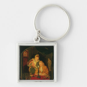 Chaveiro Casal que conta o dinheiro pela luz de vela, 1779
