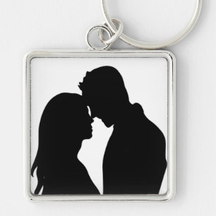CHAVEIRO CASAL ROMÂNTICO SILHOUETTE