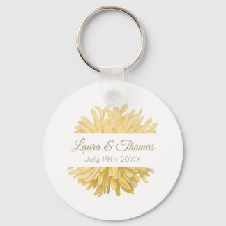 Chaveiro Casamento Amarelo e Branco