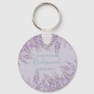 Chaveiro Casamento de Jardim Floral de Purple Wisteria Sage