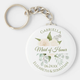 Chaveiro Casamento de Rosas de Ivory Madrinha de casamento 