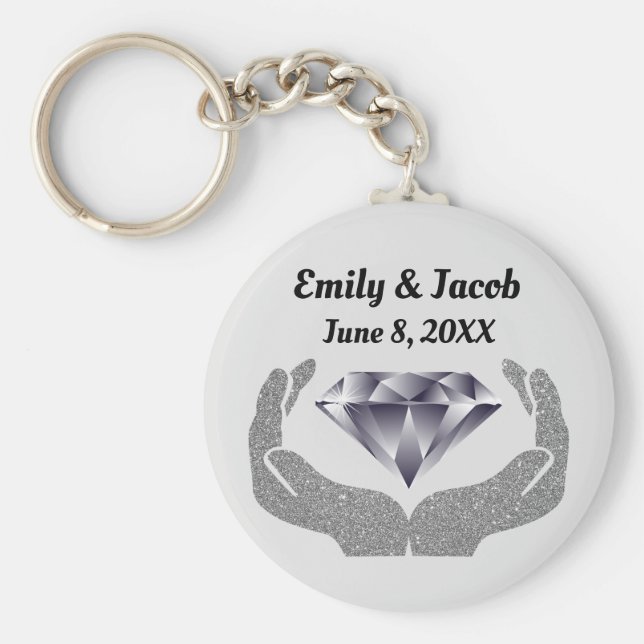Chaveiro Casamento Diamond Hands (Frente)