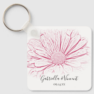 Chaveiro Casamento floral do efeito cor-de-rosa da