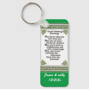 Chaveiro casamento irlandês bênção chave personalizáve