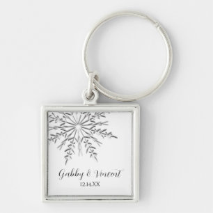Chaveiro Casamento no inverno do floco de neve
