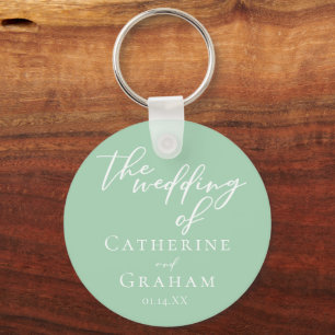 Chaveiro Casamento Personalizado Chic Mint Green