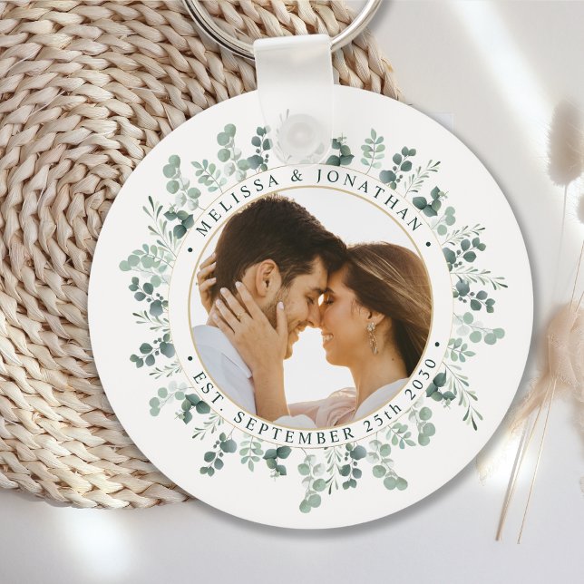 Chaveiro Casamento Personalizado de Foto Eucalyptus Greener (Criador carregado)