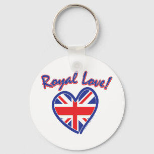 Chaveiro Casamento real, amor real, coração de Union Jack