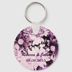 Chaveiro casamento roxo boémio romântico da margarida