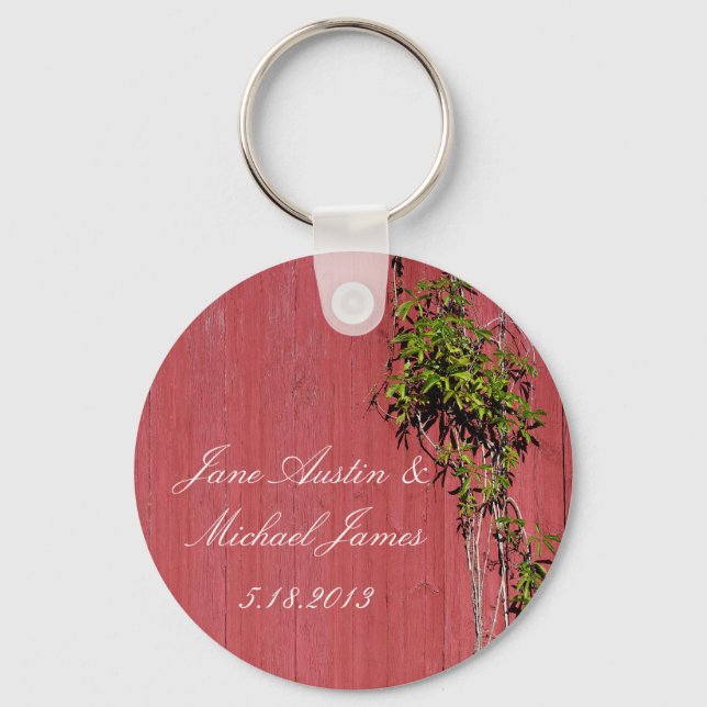 Chaveiro Casamento Vermelho E Cor-De-Rosa Com Escala De Cha (Frente)