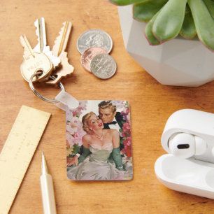 Chaveiro Casamento vintage, Newlyweds retros dos noivos