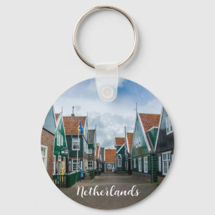 Chaveiro Casas tradicionais de madeira na aldeia de Marken