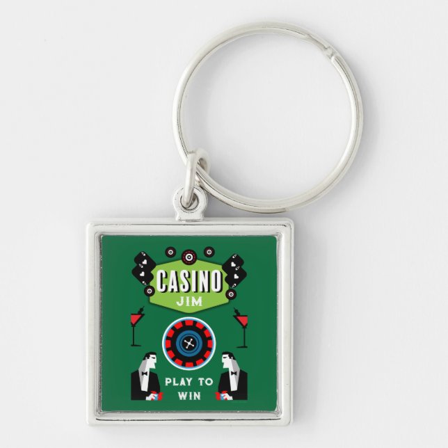 Chaveiro Casino Gambling Poker Roulette (Frente)
