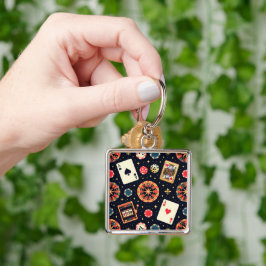 Chaveiro Casino pattern theme on black