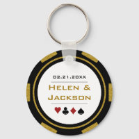 Casino Poker Chip Dourado Preto Favor do Casamento