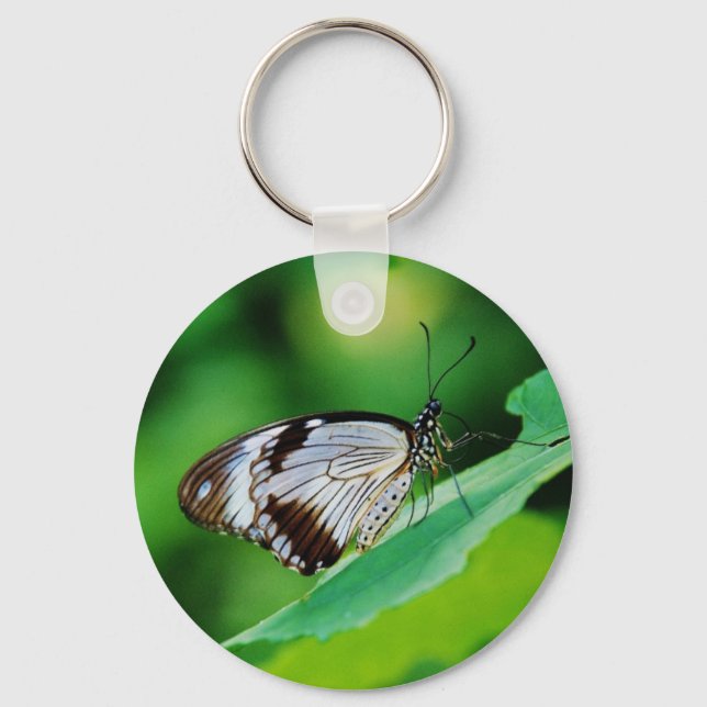 Chaveiro Castanho escuro e borboleta Cinza (Frente)