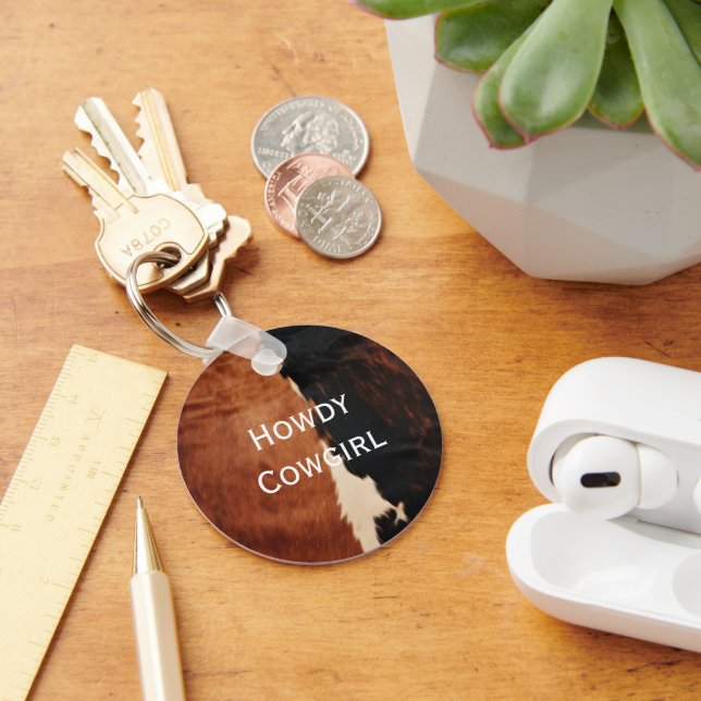Chaveiro Castanho Negro Sudoeste Faux Cowhide (Mesa)