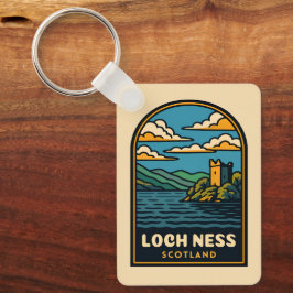 Chaveiro Castelo de Viagens vintage Retro Loch Ness Scotlan