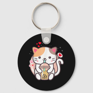 Chaveiro Cat Boba Tea Bubble Tea Kawaii Anime Japonês Neko