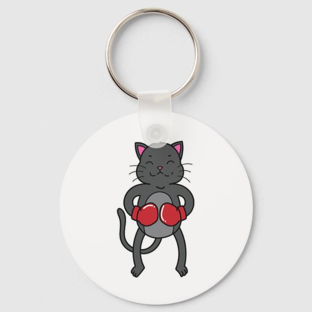 Chaveiro Cat Boxing Para Homens Mulheres (Frente)