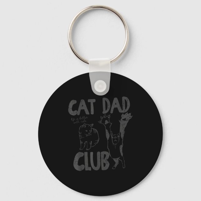 Chaveiro Cat Dad Club Life Is Better With Cats Father's Day (Frente)