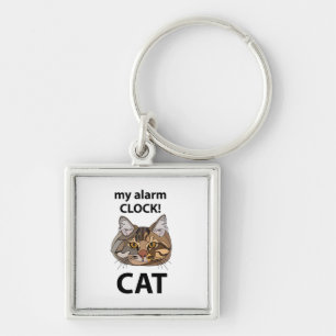 Chaveiro Cat Face Meu Alarme Clock Tabuleiro Gato
