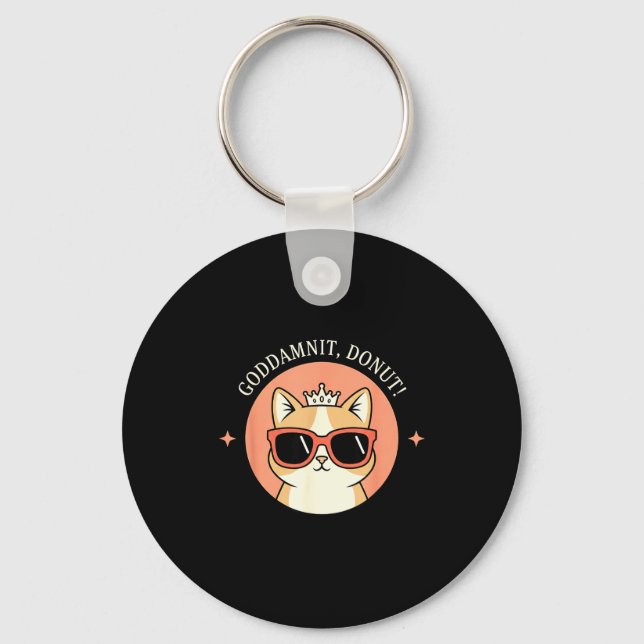 Chaveiro Cat - Godit, Donut! Sy Retro Cat Lover Design  (Frente)