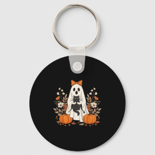 Chaveiro Cat Halloween Floral Vintage Fantasma Homens Engra