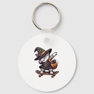 Chaveiro Cat Meow Debbing em Skateboad Roupa Kids Halloween