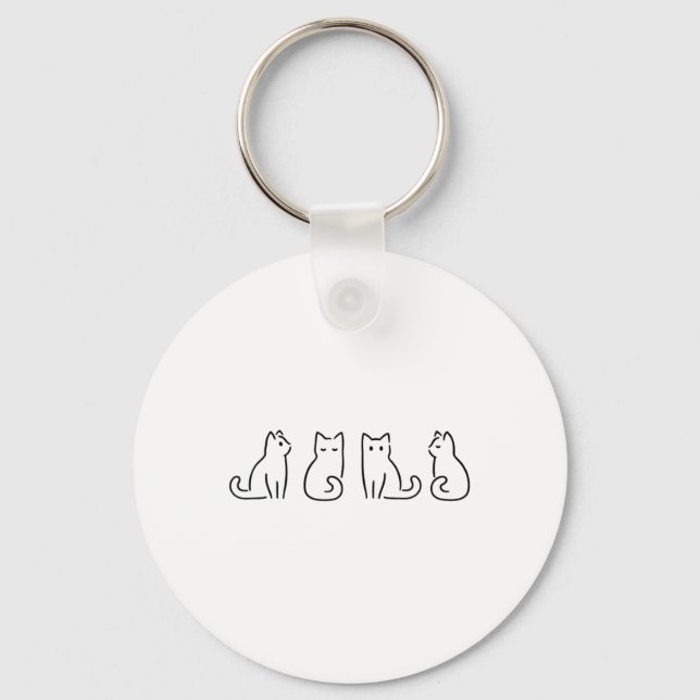 Chaveiro Cat Posse Cat Lover Arte Minimalista (Frente)