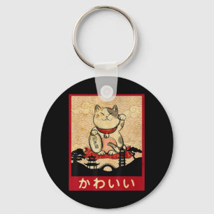Chaveiro Cat Ramen Bowl Anime japonês Noodles Kawaii Neko