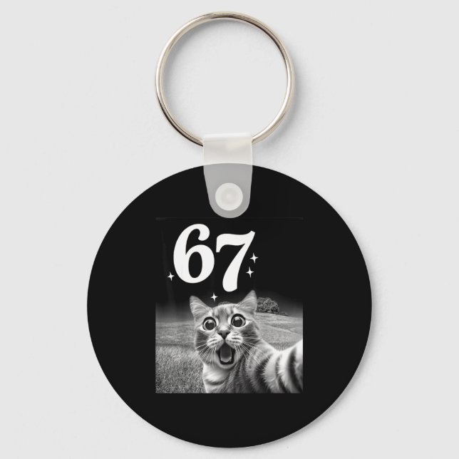 Chaveiro Cat Selfie With 67 Meme Funny Cats Graphic For Men (Frente)