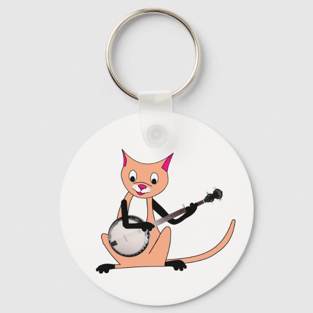 Chaveiro Cat tocando o Banjo (Frente)