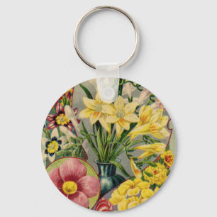 Chaveiro Catálogo de Sementes da Flor Vintage