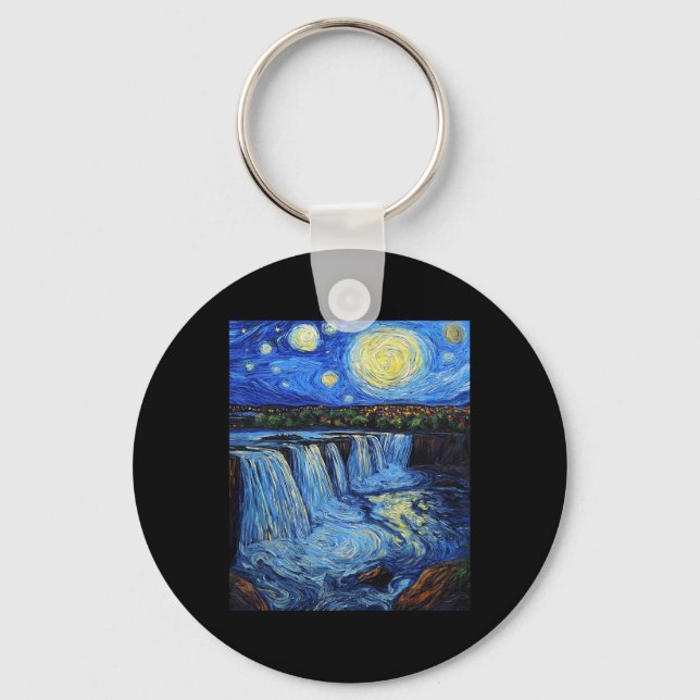 Chaveiro Cataratas do Niágara - Estilo Van Gogh - Noite Est (Frente)