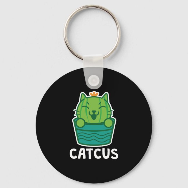 Chaveiro Catcus Funny Cat Lover Succulto Cactus (Frente)