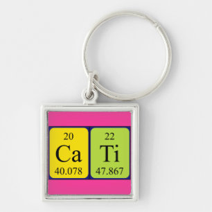 Chaveiro Cati periódico keyring do nome da mesa