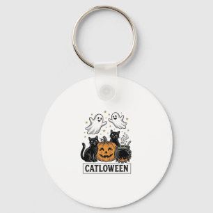 Chaveiro Catloween Vintage Gato Fantasma Camisa de Hallowee