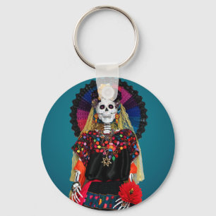 Chaveiro Catrina Elegante com Traje Tradicional Mexicano