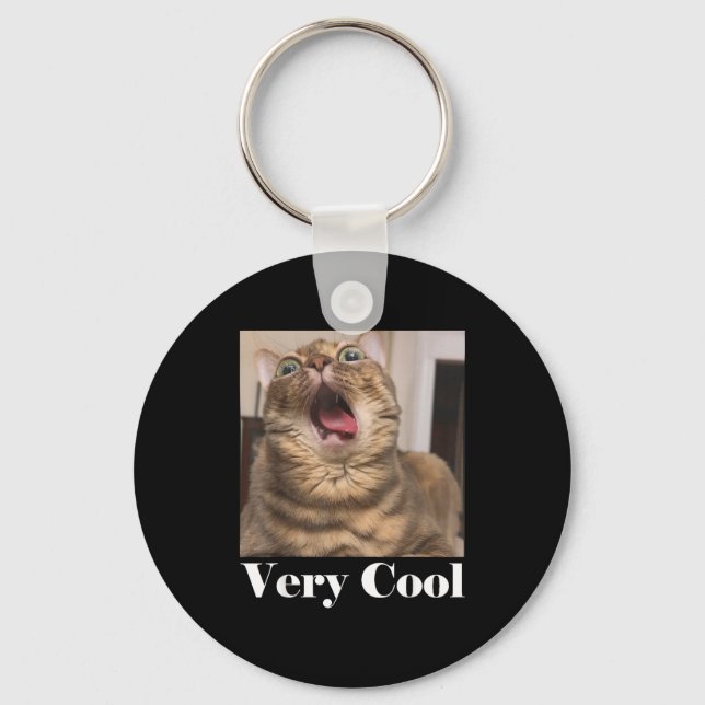 Chaveiro Cats Meme Graphic Silly Cat Humor Funny Cat Very C (Frente)