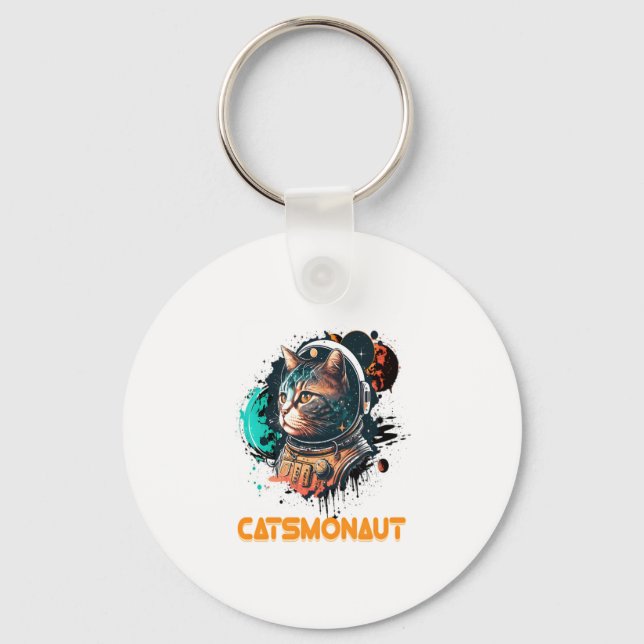 Chaveiro Catsmonaut Astronauta Cat Ou Gato Espacial (Frente)