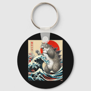 Chaveiro Catzilla Cat Arte Japonesa Bonita presentes Para H