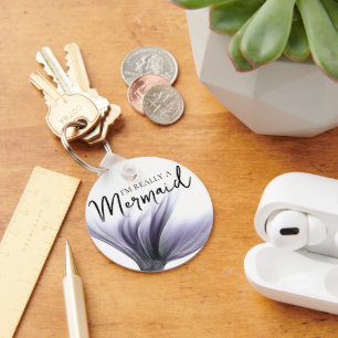 Chaveiro Cauda de Sereia Roxa   Sou mesmo uma Sereia dizend