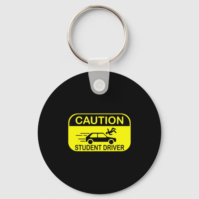 Chaveiro Caution Student Driver Funny  (Frente)