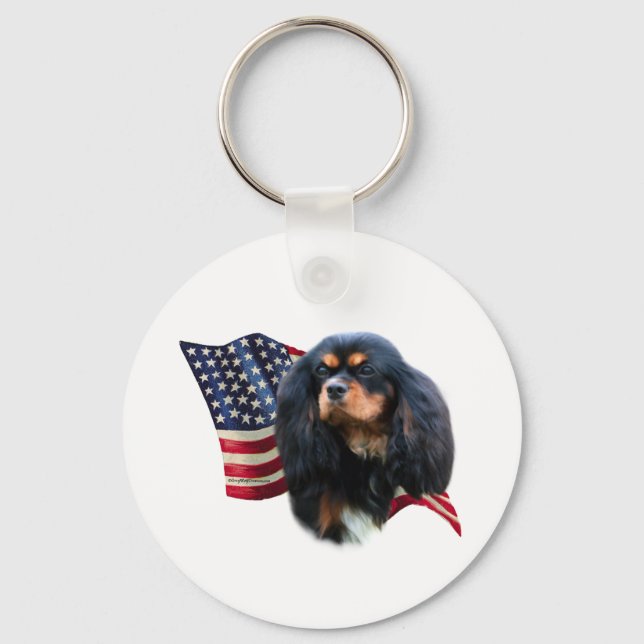 Chaveiro Cavaleiro Rei Charles Spaniel Flag... (Frente)