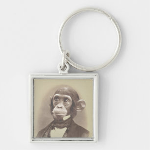 Chaveiro Cavalheiro Chimpanzé em Imagem Vintage