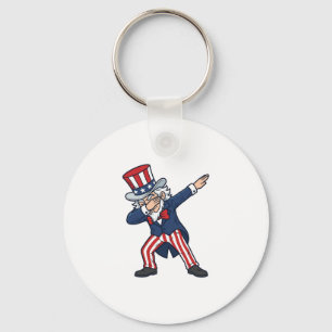 Chaveiro Cavalheiro Patriótico Dabbing Design Vetorial Vint