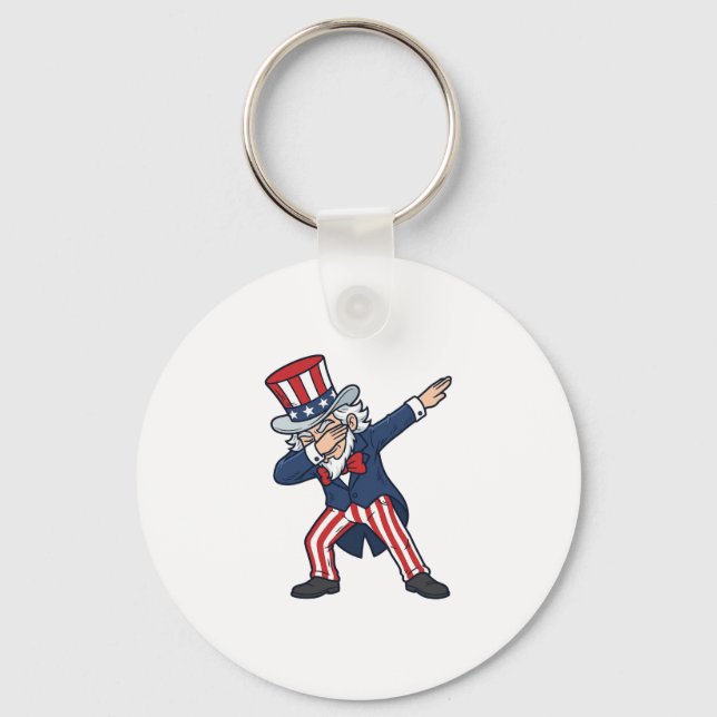 Chaveiro Cavalheiro Patriótico Dabbing Design Vetorial Vint (Frente)